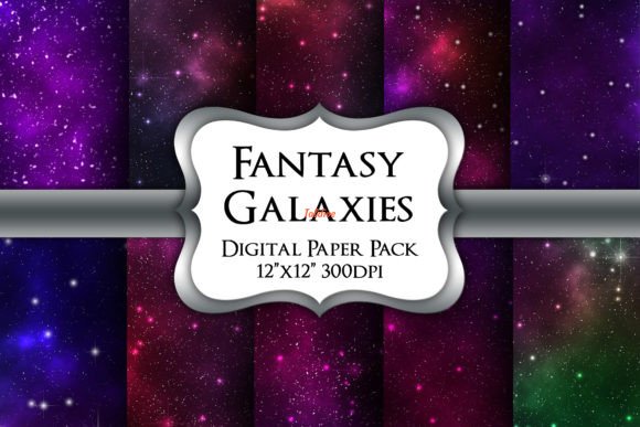 Fantasy Galaxies Printable Digital Papers