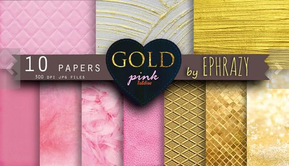 Gold Pink Printable Papers