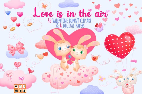 Love is in the Air Clipart Set