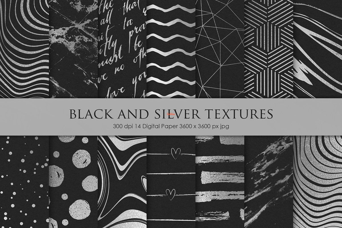 Black and Silver Metallic Textures