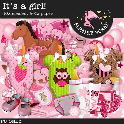 Its a girl Clipart Collection