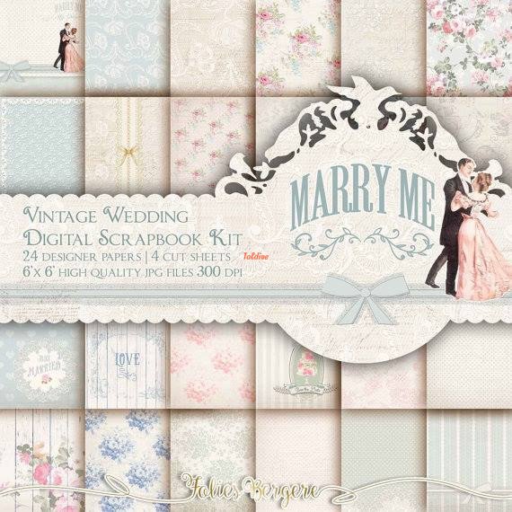 Marry Me Vintage Printable Paper