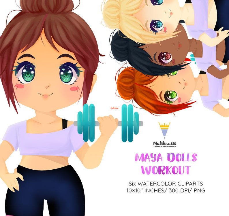 Maya Dolls Workout Clipart