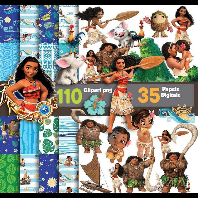 MOANA LUXURY CLIPART AND PAPERS