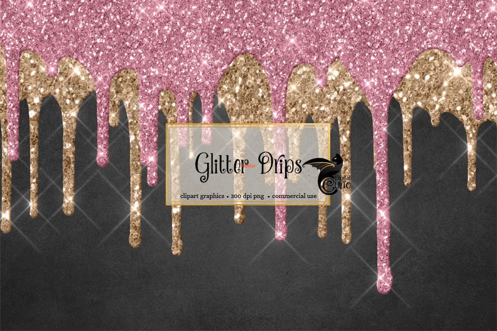 Decorative Glitter Drips Clipart