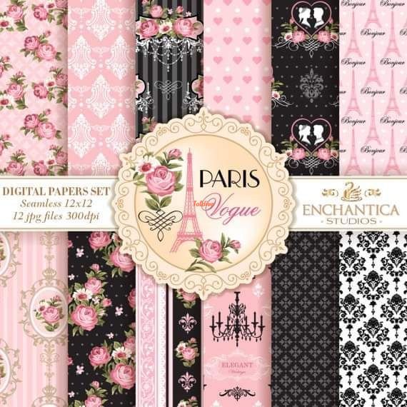 Paris Vogue Printable Digital Papers