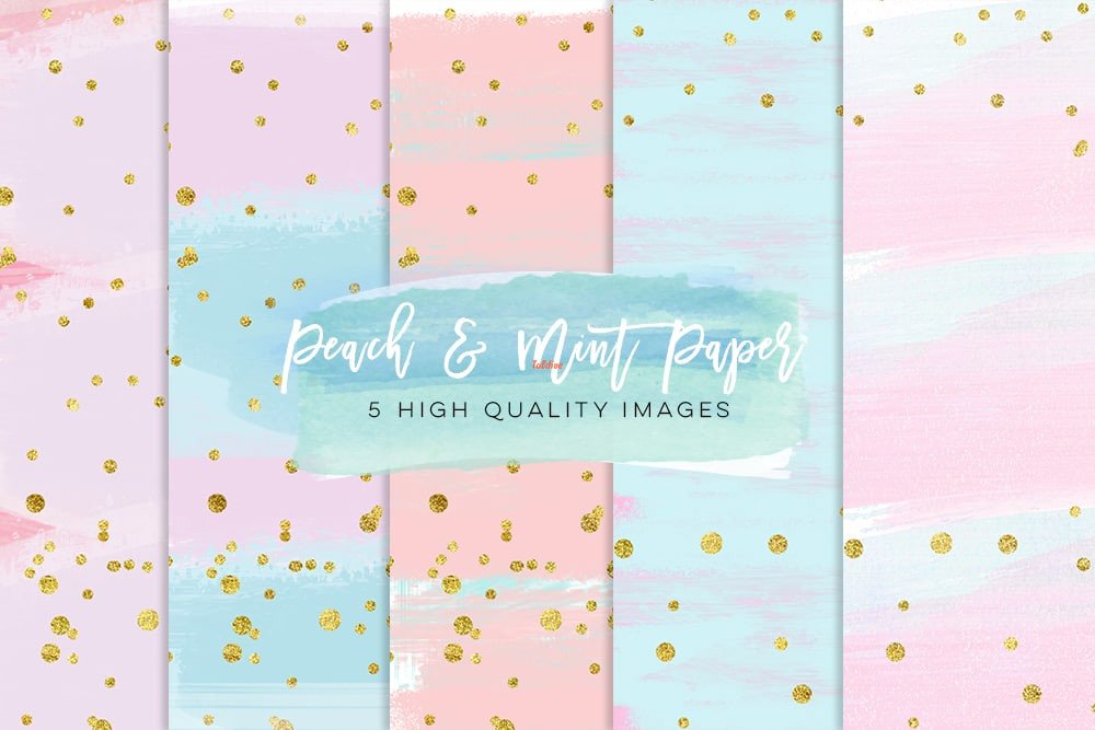 PEACH AND MINT PRINTABLE PAPER