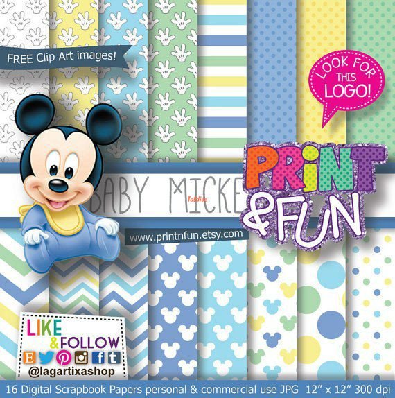 PRINT FUN BABY MICKEY PAPERS