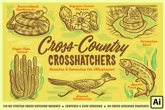 Cross Hatching Brushes for Illustrator