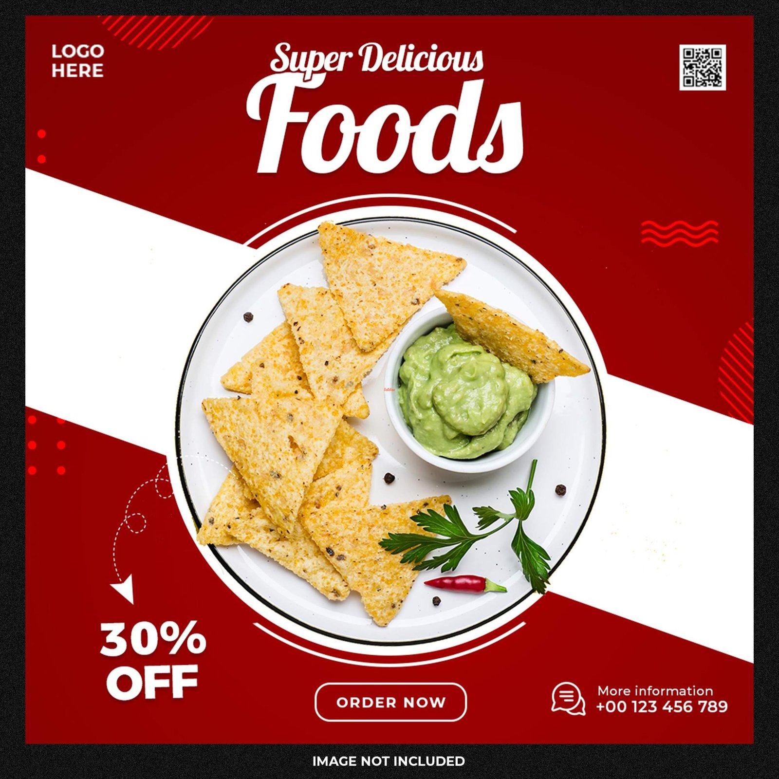 Delicious food social media flyer template