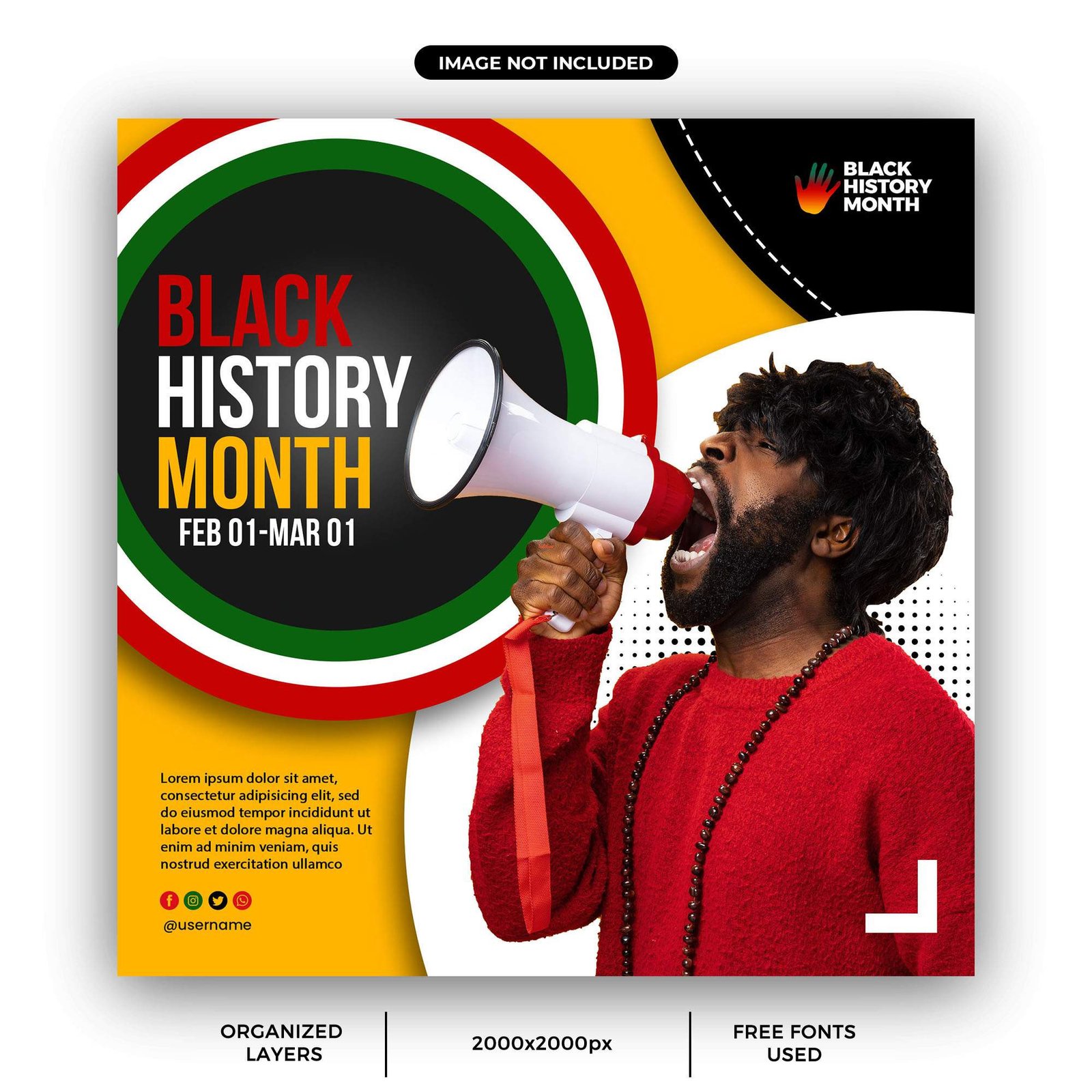 Black history month instagram social media post