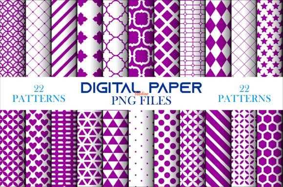 Printable Digital Paper PNG Set 4