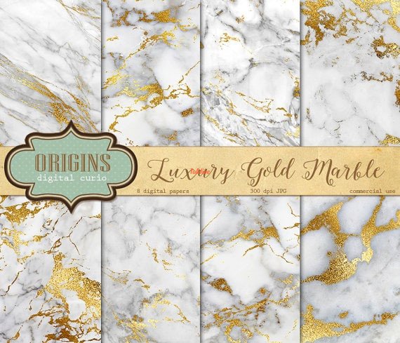 Gold Marble Background Papers Pack