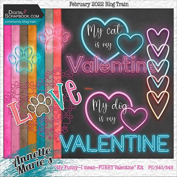 My Furry Valentine Romantic Digital Kit