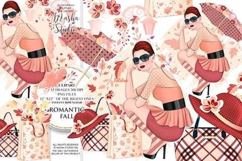 Romantic Fall Fashion Clipart