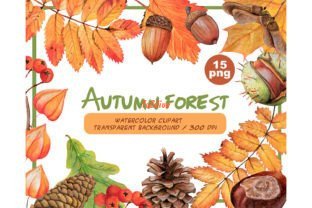 Watercolor Autumn Forest Clipart