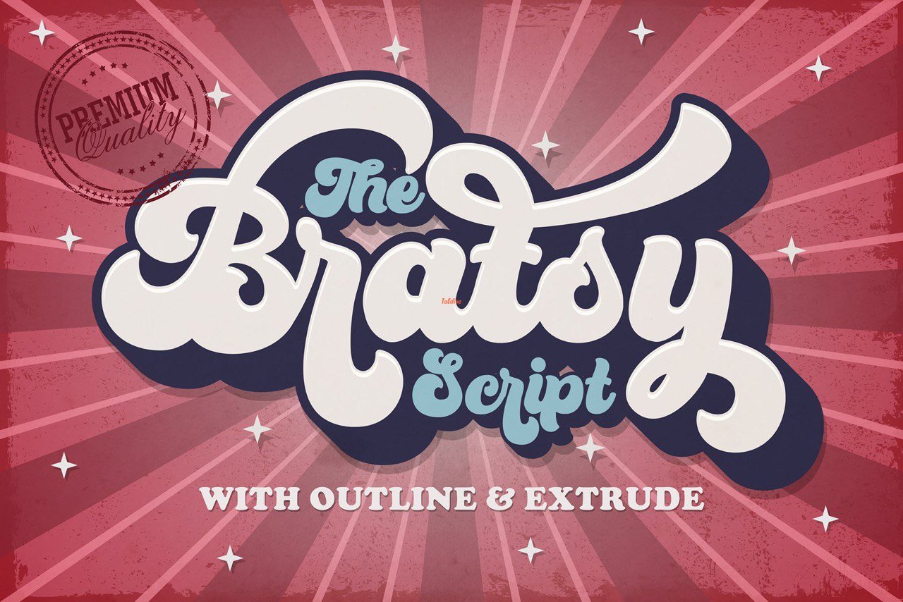 The Bratsy Script – Layered Retro Font