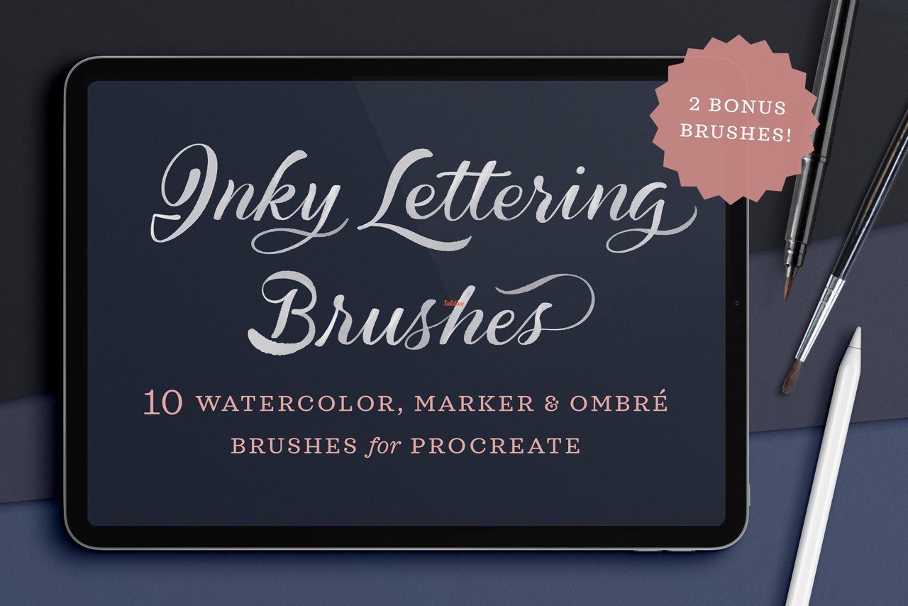 Inky Lettering Procreate Brush Set